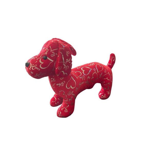 Dan Dee Collectors Choice Womens/Kids Red Dachshund Weiner Valentine Plush OS - Picture 1 of 12